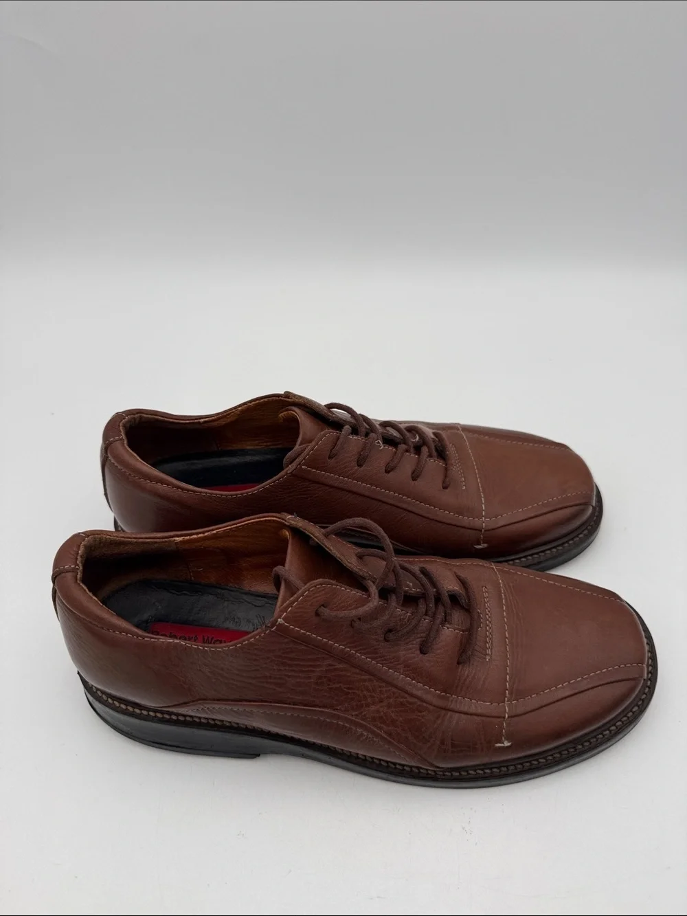 Vintage Robert Wayne Brown Leather Lace-Up Oxford Shoes Mens 11 casual grandpa